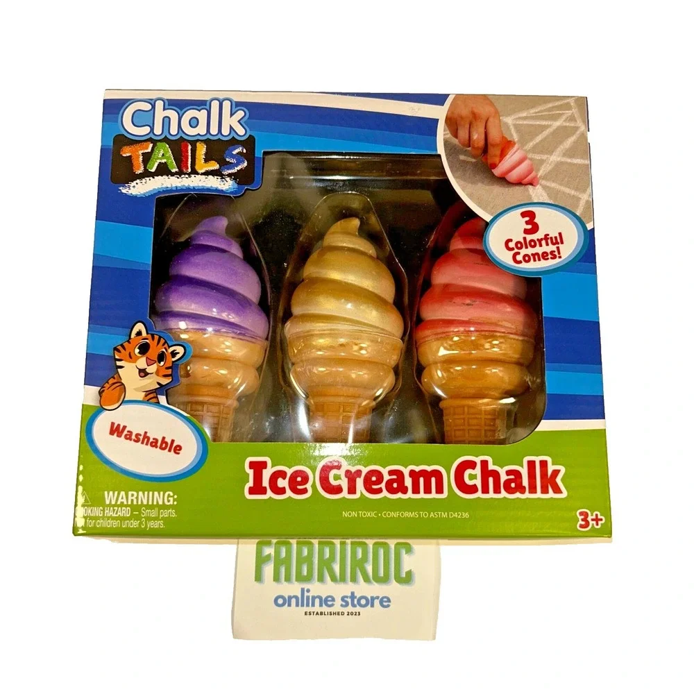 Sunny Days Entertainment, LLC. Ice Cream Chalk Set, 3 Piece Jumbo Sidewalk Chalk